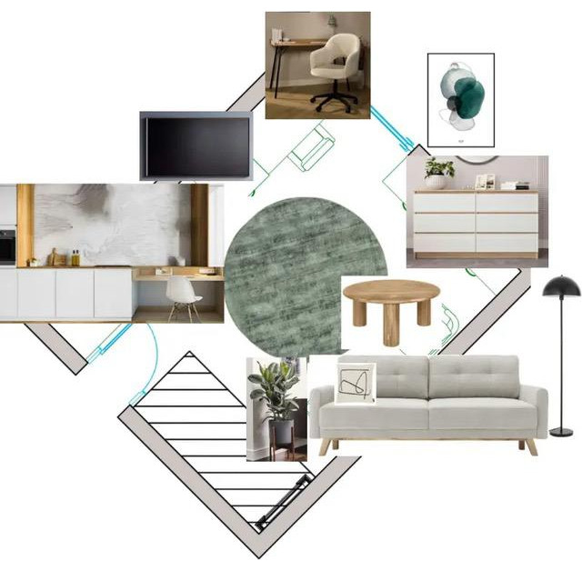 Immagine di un piccolo soggiorno moderno con pareti bianche, parquet chiaro, stufa a legna, cornice del camino in metallo, TV a parete, pavimento marrone e soffitto in carta da parati