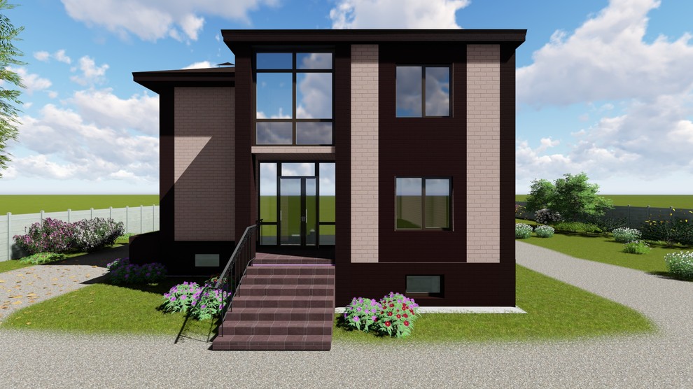 Проект двухэтажного дома с цокольным этажом