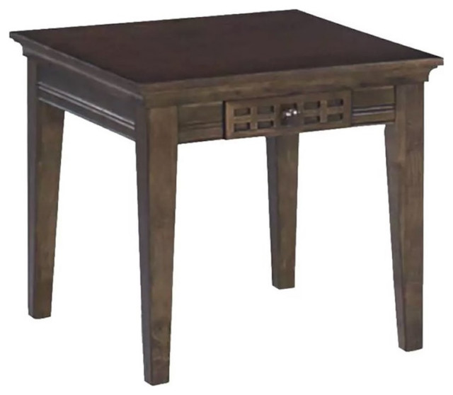 Bowery Hill Traditional designed Wooden End Table in Walnut Finish
