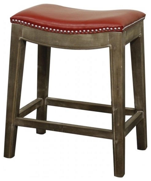 Elmo Barstool by NPD Furniture, Red, Counter Height