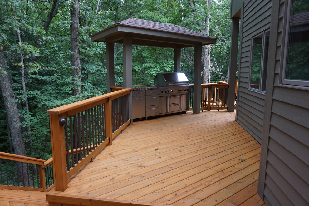 Custom Designed Multi Level Deck with Outdoor Covered Grilling Area and