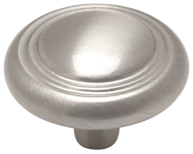 7/8 Diameter Cosmas 6812SN-C Satin Nickel Cabinet Hardware Round Knob with Clear Glass 5 Pack
