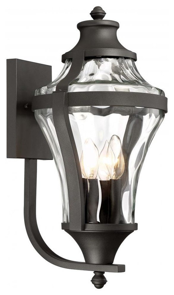4-Light Outdoor Wall Lamp, Black