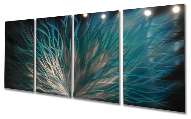 Fiamma Teal Metal Wall Art Abstract Sculpture Modern Decor By Miles Shay Contemporary Inspiring Gallery Houzz - Teal Wall Art Metal