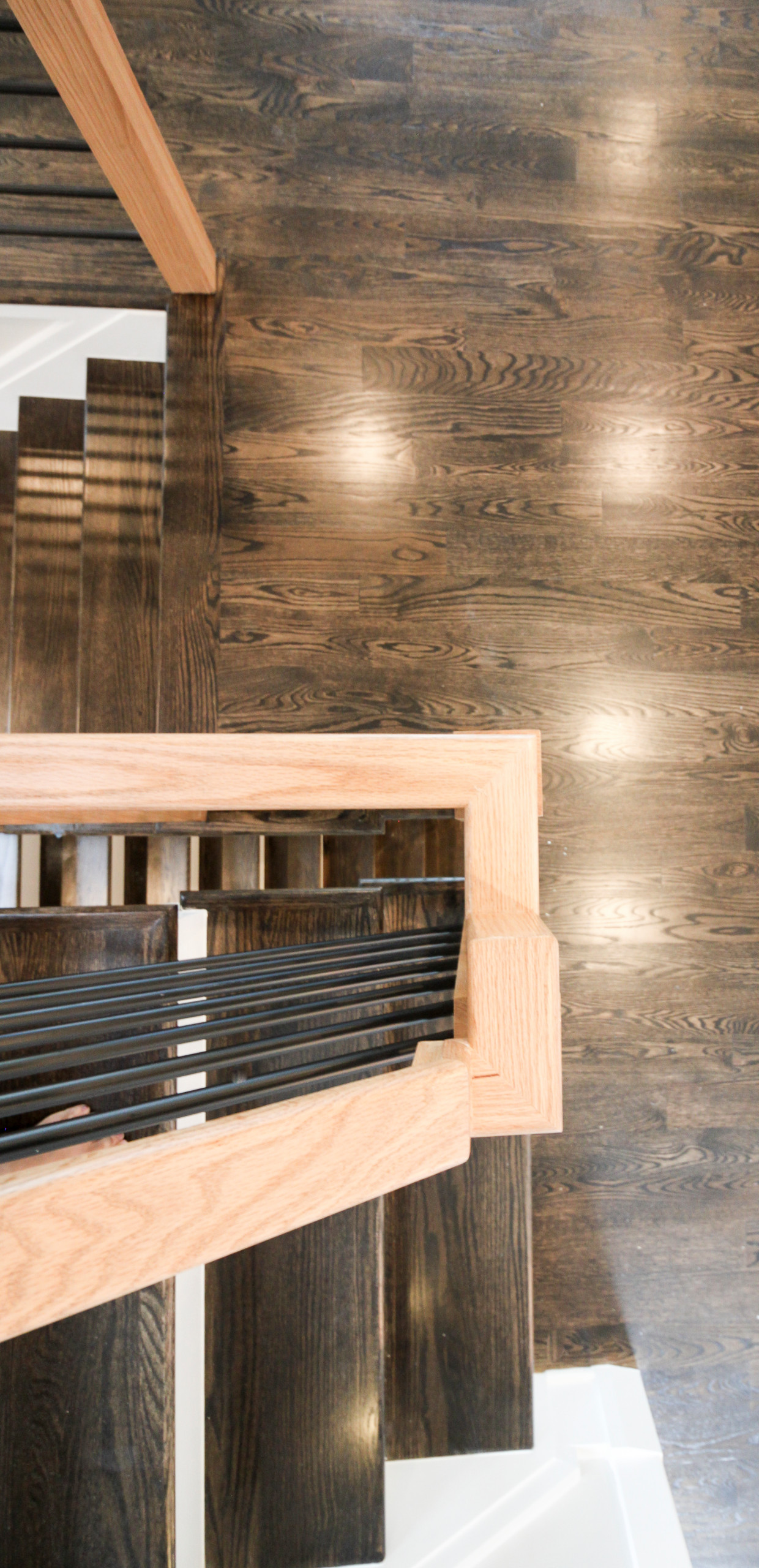 69_Stunning Natural Handrails & Newels + Horizontal Metal Rods, Bethesda MD 2081