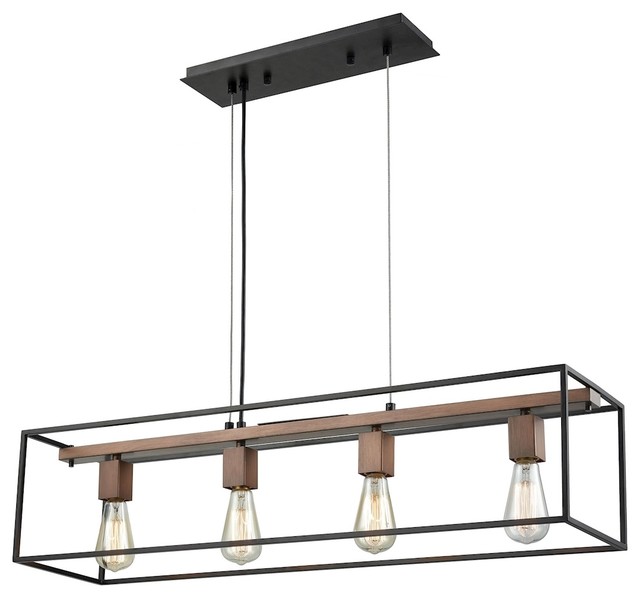 Rigby 4-Light Chandelier, Oil Rubbed Bronze and Tarnished Brass