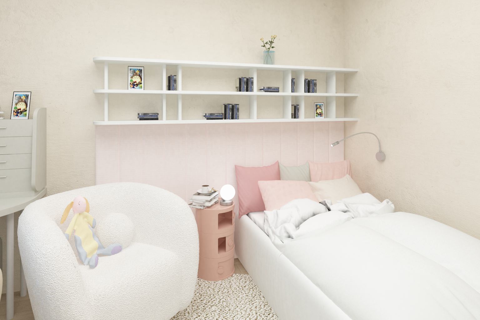 Реновация спальни девочки, ул. Скочилова. Совместный проект с В. Кархалевой