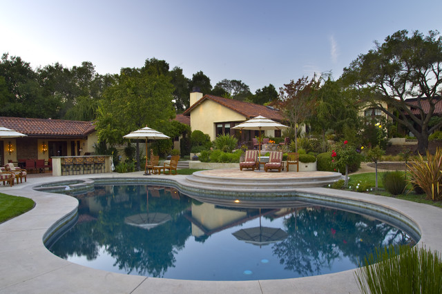 Saratoga Estate mediterranean-swimming-pool-and-hot-tub