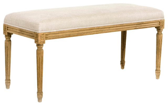Lille Bench, Natural Oak With Natural Linen