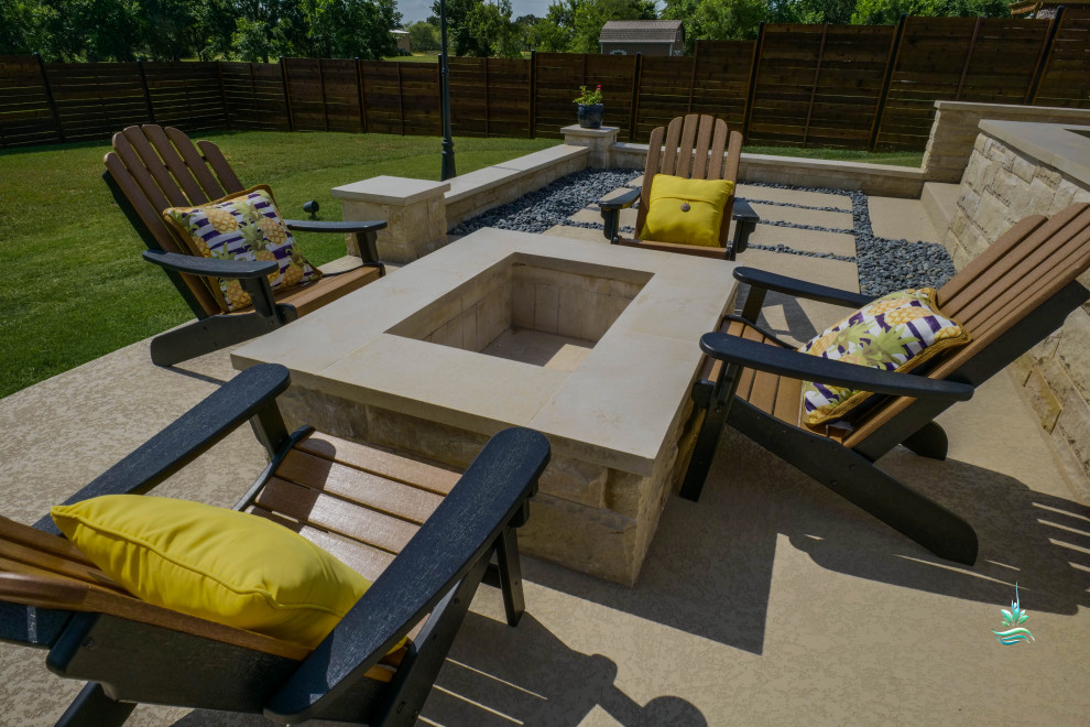 Pool landscaping - huge mediterranean backyard custom-shaped infinity pool landscaping idea in Dallas with decking