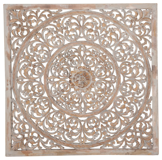 Traditional Brown Wooden Wall Decor 86495