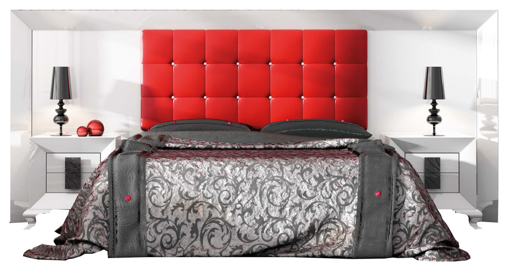 Md Karen 26 Special Headboard Bedroom Set, Glossy White, King