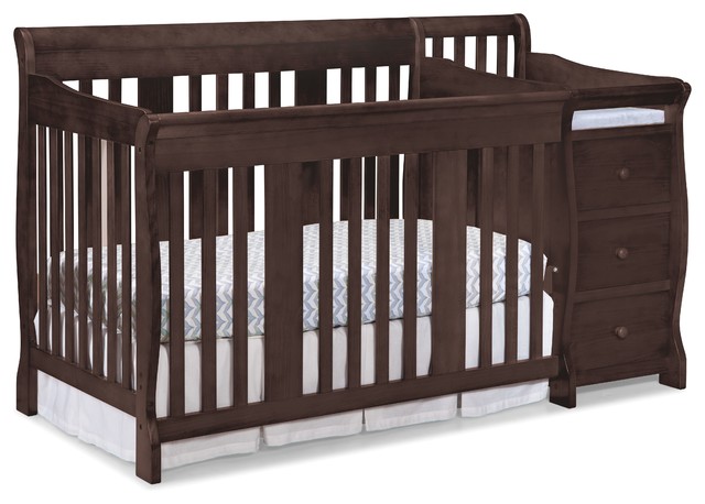 Stork Craft 4 In 1 Portofino Crib Changer Combo In Espresso