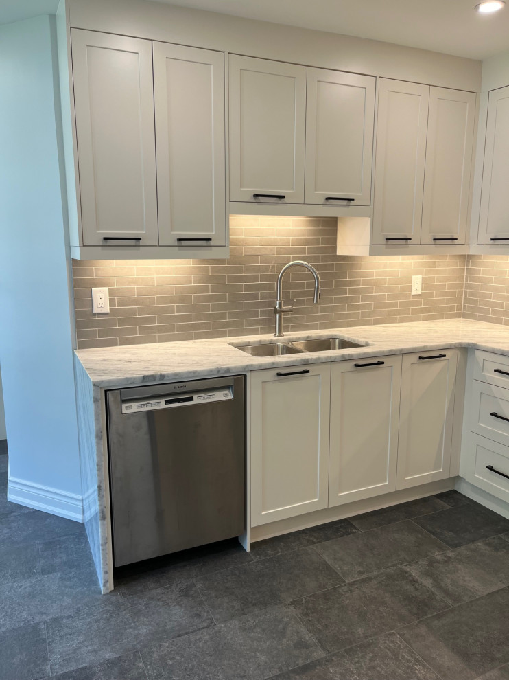 Beautiful HDF kitchen with granite countertop & waterfall