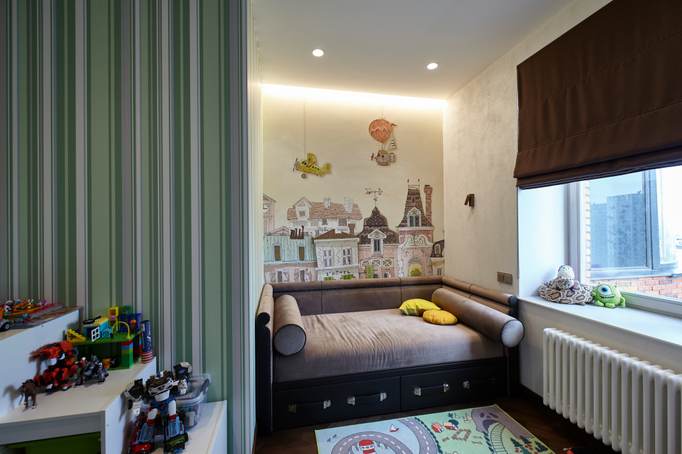 Design ideas for a large contemporary kids' room in Moscow.