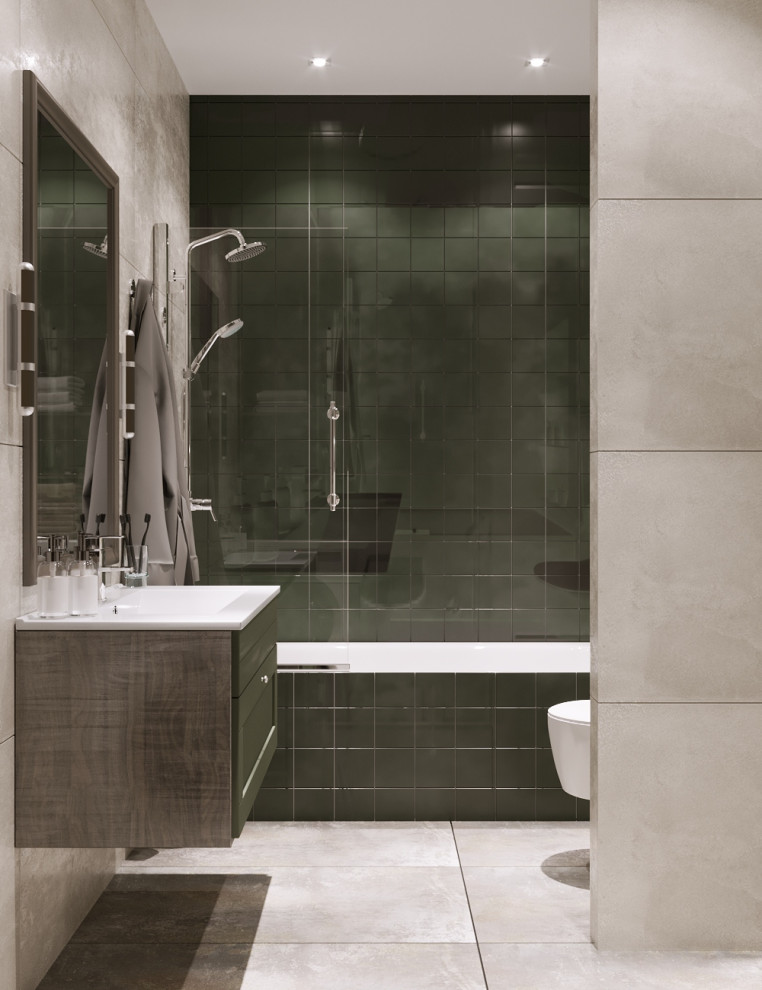 Ванная комната с постирочной