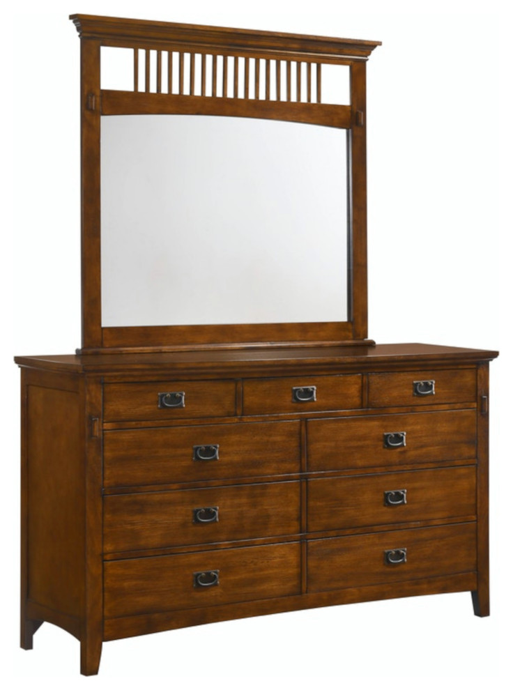 Tremont 5 Piece King Bedroom Set Distressed Brown Wood Craftsman