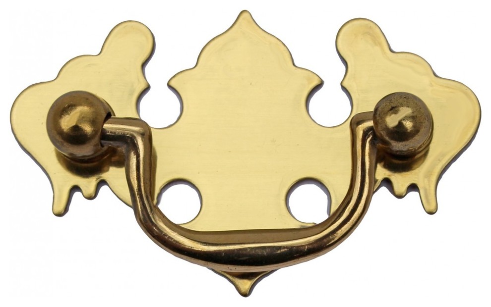 Chippendale Bail Pull Bright Solid Brass 2 7/8" L x 1 1/2" H Renovators Supply