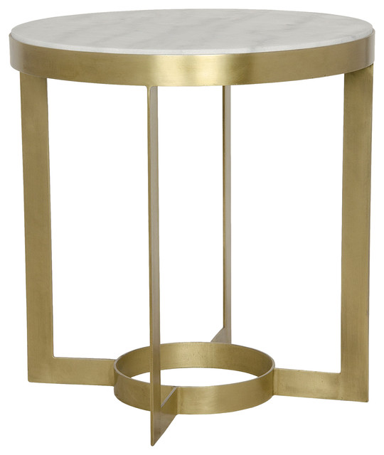Julen Regency Classic Antique Brass Round Stone End Table Julen Regency Classic Antique Brass Round Stone End Table Transitional Side Tables And By Kathy Kuo Home