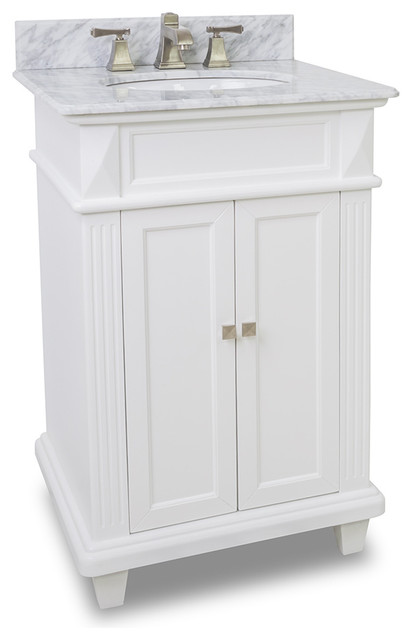  Small  white bathroom  vanity with marble top  and sink 24 