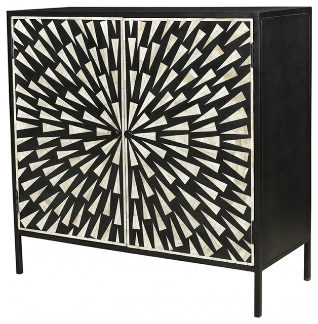 40 Benito Cabinet Bone Inlay White Black Mosaic Spiral Artisan