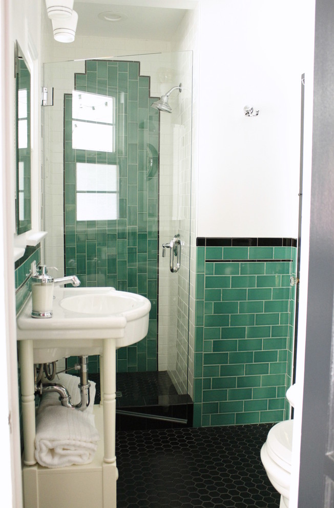Pasadena Green guest bathroom - Traditional - Bathroom - Los Angeles ...