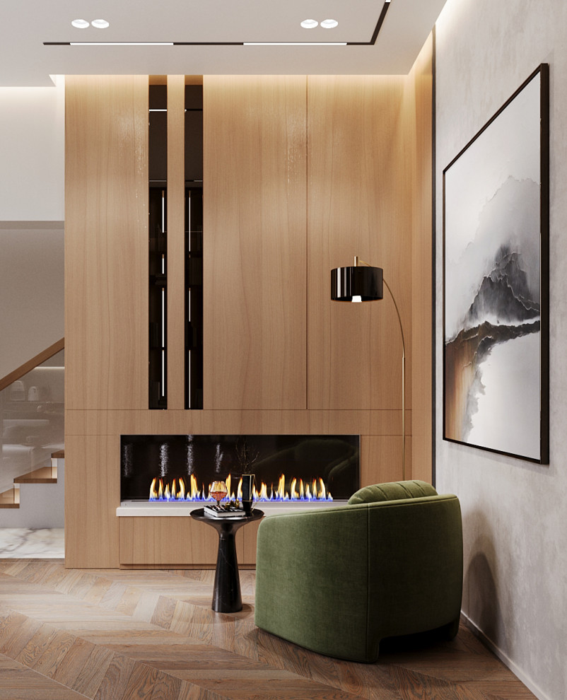 Дизайн проект дома в поселке " Женева". Кухня-гостиная