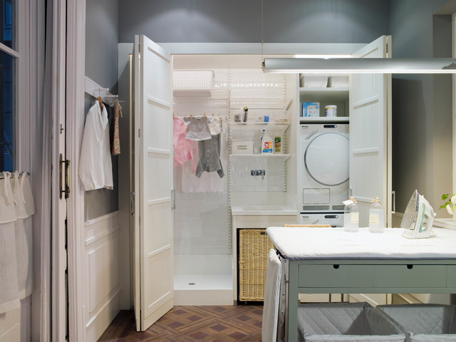 Soluciones que ahorran espacio para la lavandería y el mobiliario de baño