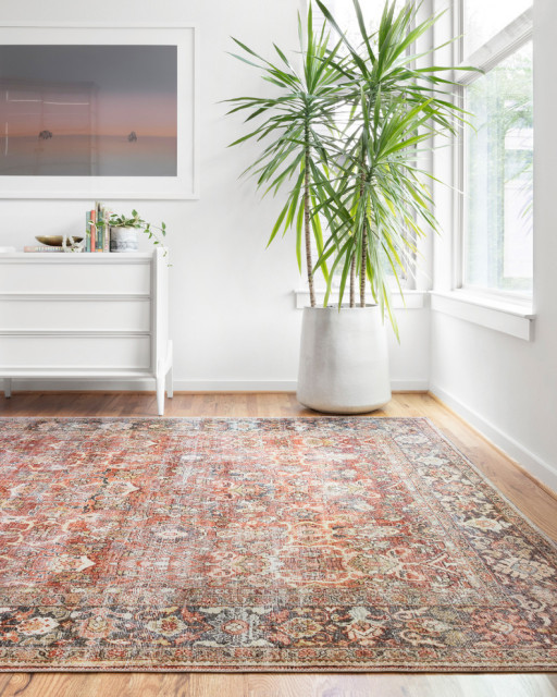 Spice, Marine Printed Polyester Layla Area Rug by Loloi II, 7'6"x9'6"