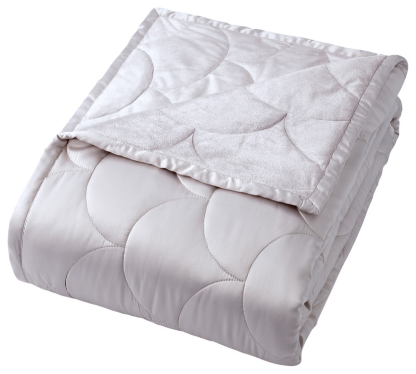 Nikki Chu Brushed Velvet Down Alternative Blanket, Queen Beach Style Blankets by Allied