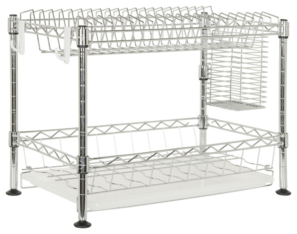 Brooklyn 24" Adjustable Dish Rack, Chrome Contemporary Dish Racks