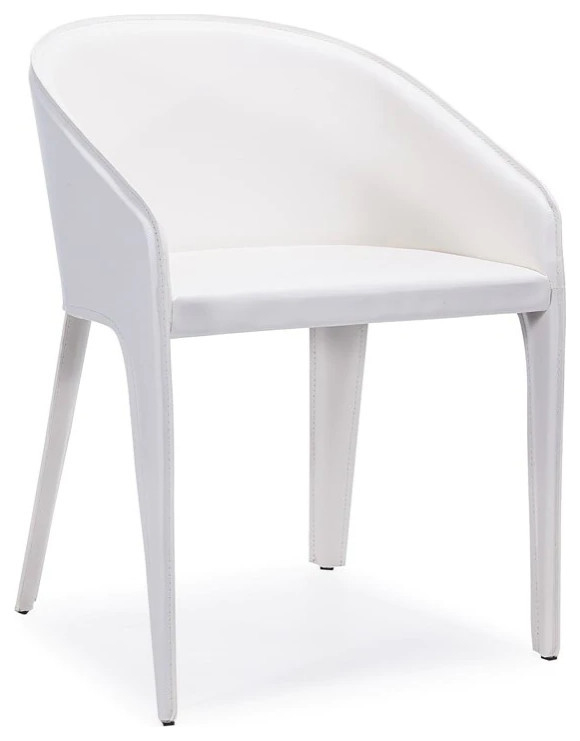 Augesteen Arm Dining Chair, White Fully Upholstered, Regenerated
