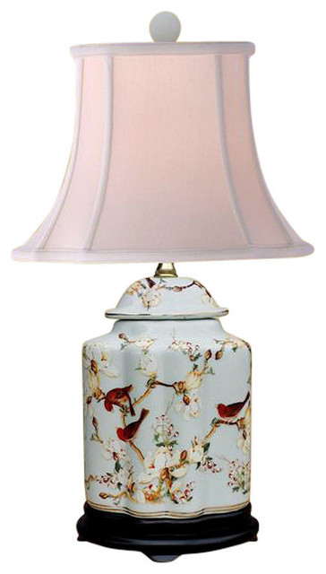 Oriental Chinese Porcelain Fl Bird Scallop Ginger Jar Table Lamp Oriental Chinese Porcelain Fl Bird Scallop Ginger Jar Table Lamp 22