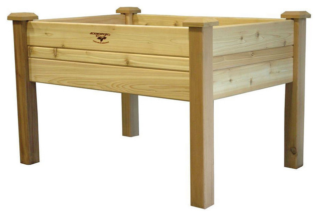 Elevated 2'x4' Cedar Wood Raised Garden Bed Planter Box Unfinished