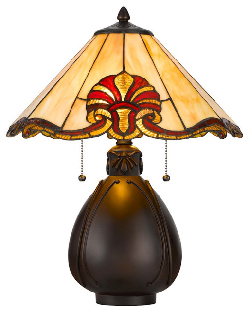 Cal Lighting Tiffany 2 Light Umbrella Accent Lamp, Tiffany/Tiffany