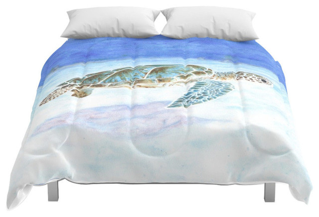 Society6 Sea Turtle Comforter Beach Style Comforters And