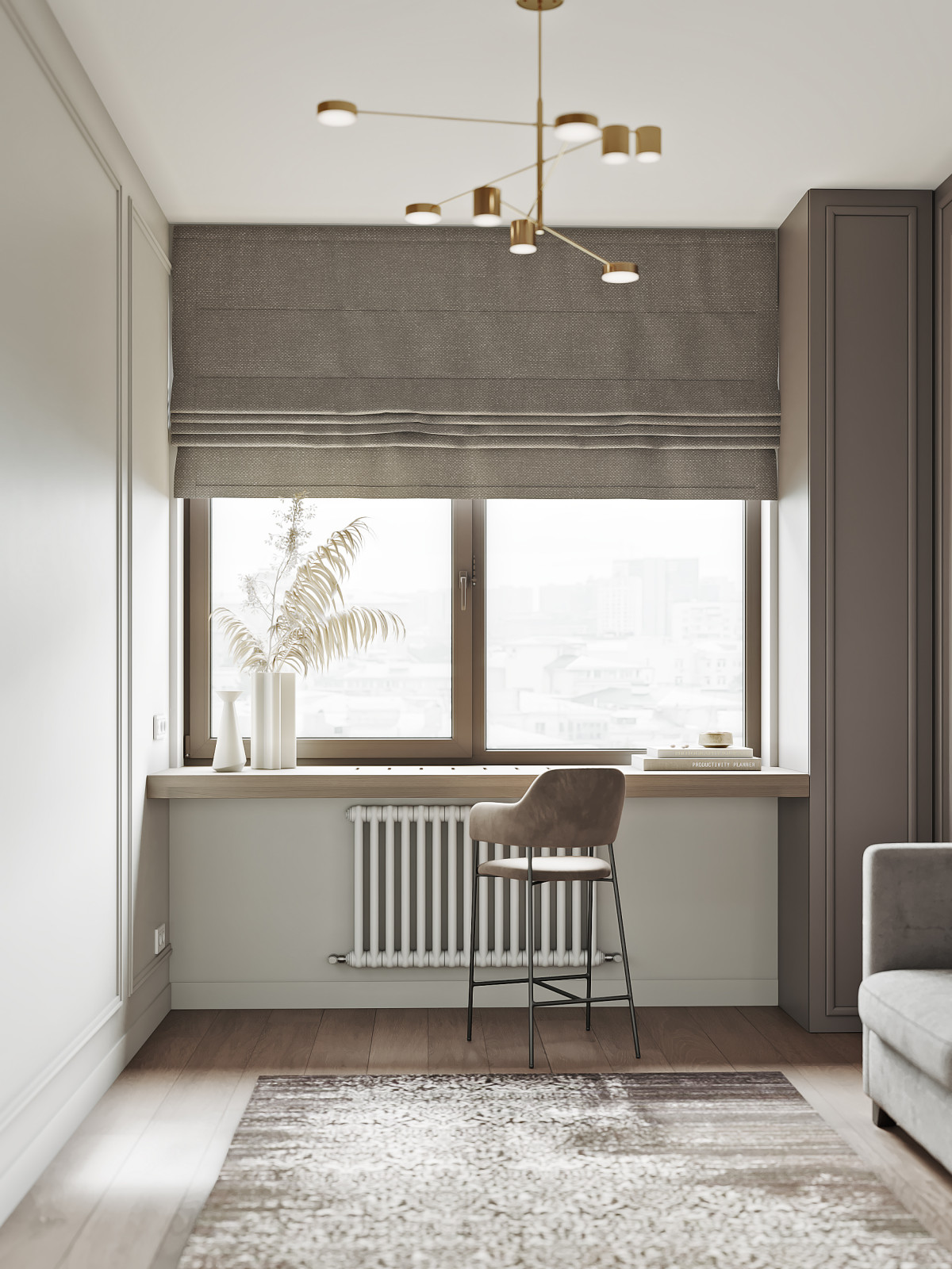 Дизайн-проект 3-комнатной картиры ЖК "Дом на Грота", 102 кв.м, Спб