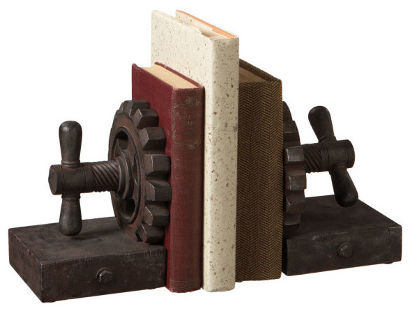 Rusted Gear Bookends