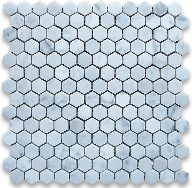 White Marble Hexagon Mosaic Tile, 12x12, Honed, Marble From Italy, 50 SqFt