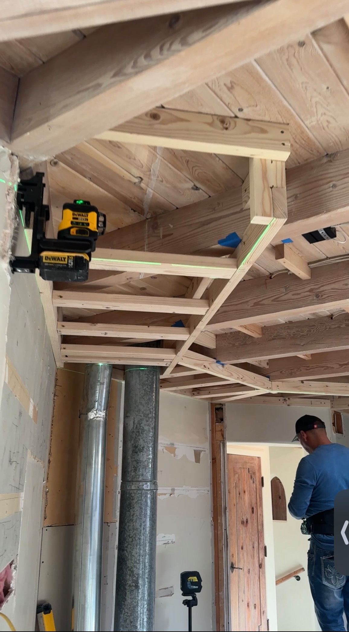 Framing of the new soffit