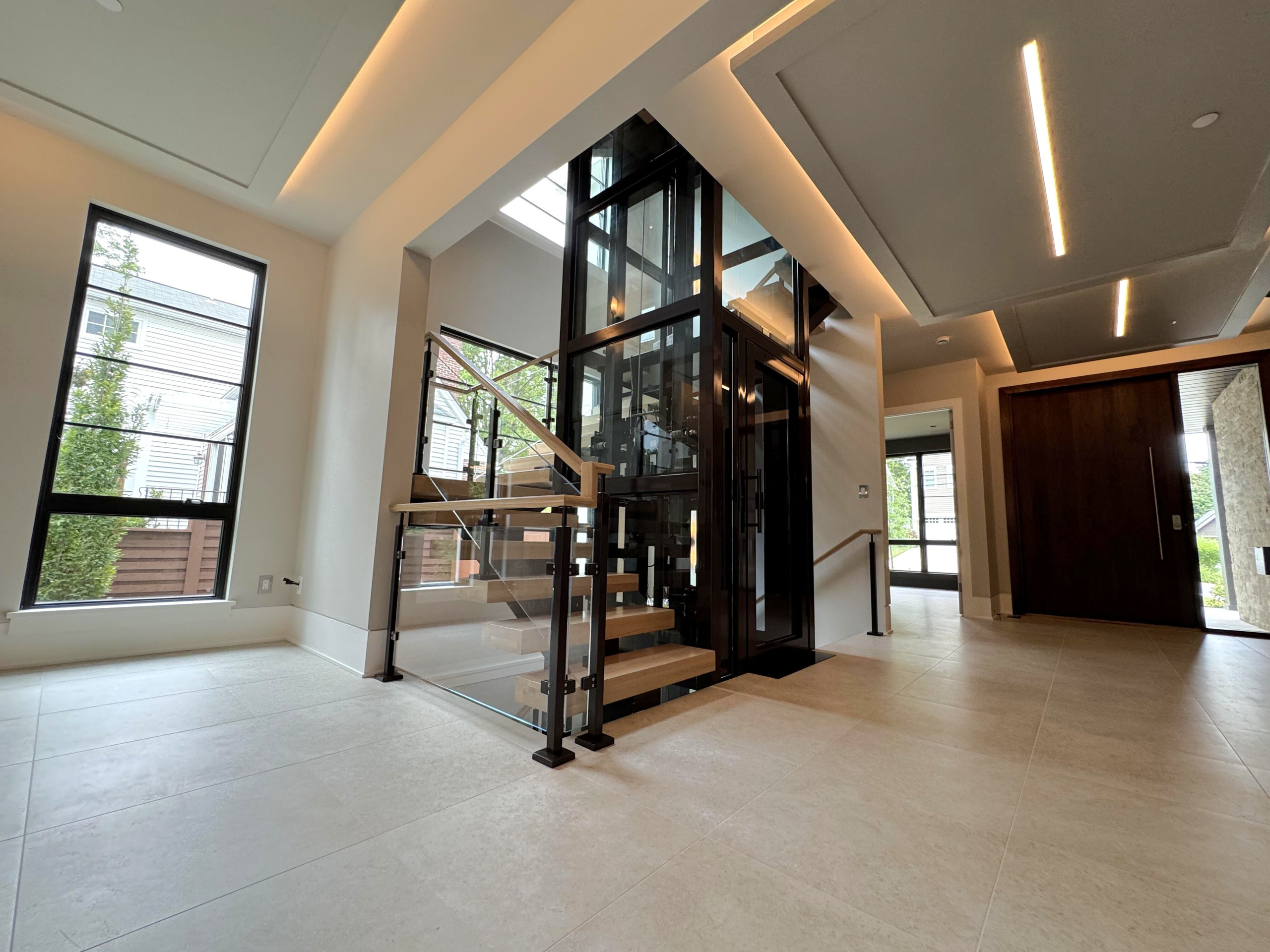 136_Modern Mono-Beam Encircling Glass Elevator, Bethesda, MD 20814