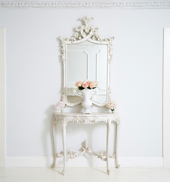 Provencal Marie Antoinette White Console Table Traditional