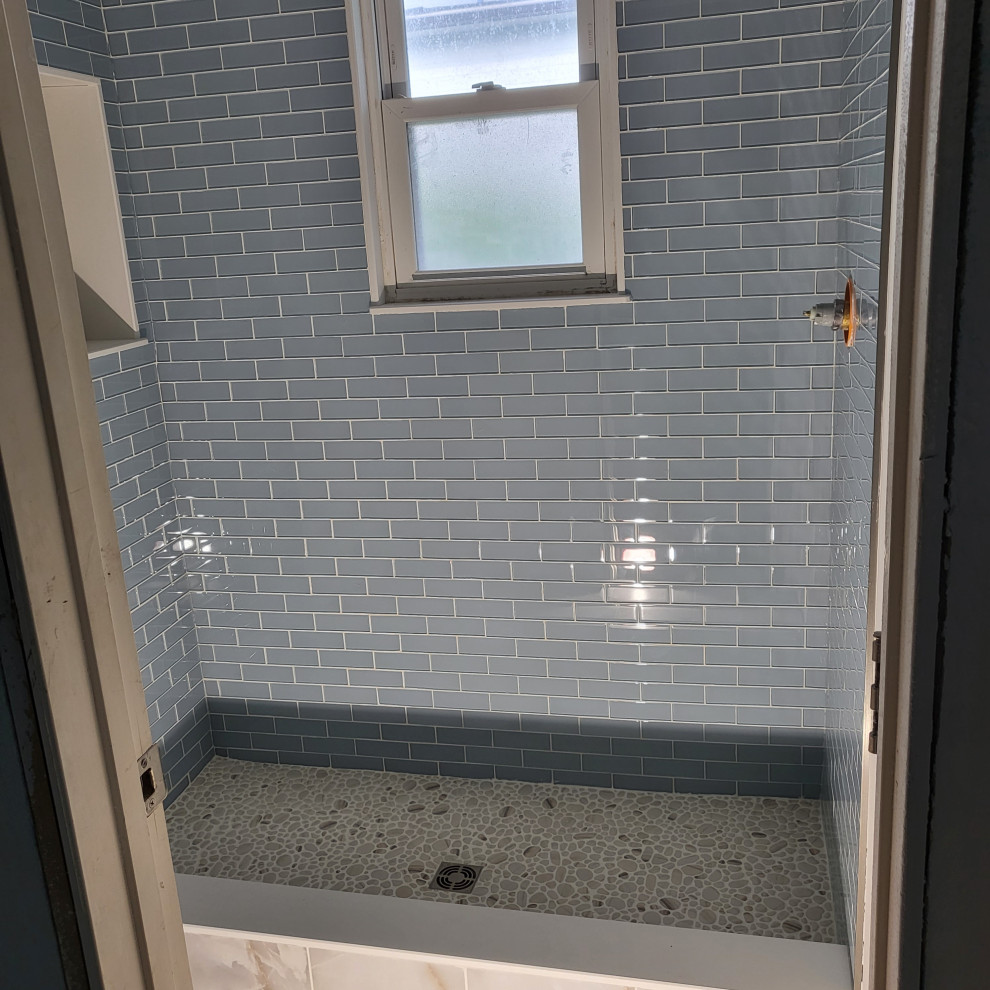Blue Tile Bathroom Installation