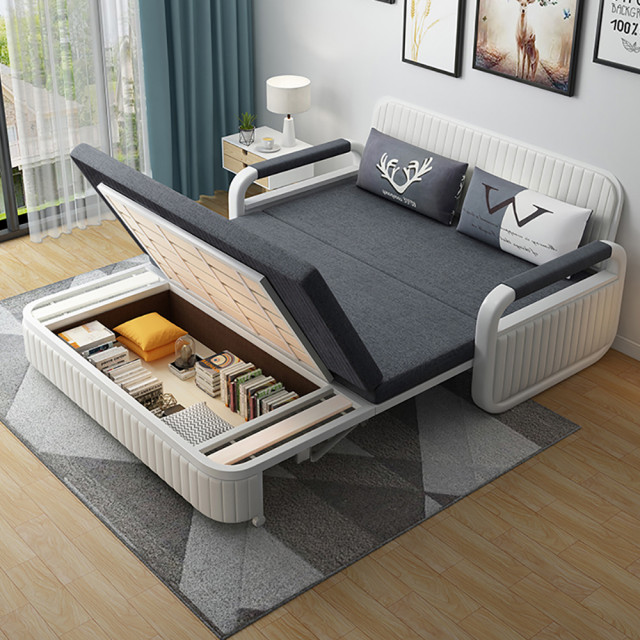 Modern Convertible Sleeper Sofa Bed Cotton & Linen Upholstery with ...