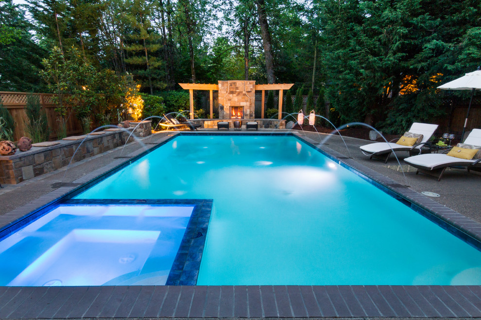 Inspiration for a contemporary pool remodel in Portland