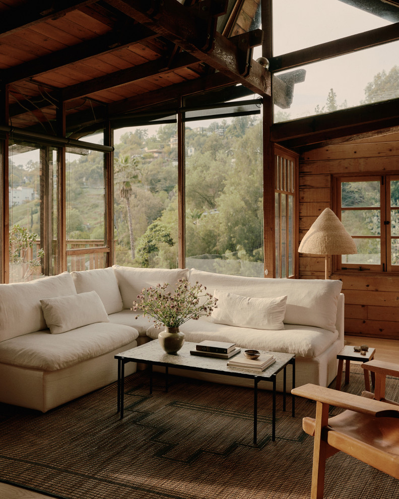 Living room - mid-sized rustic living room idea in Los Angeles