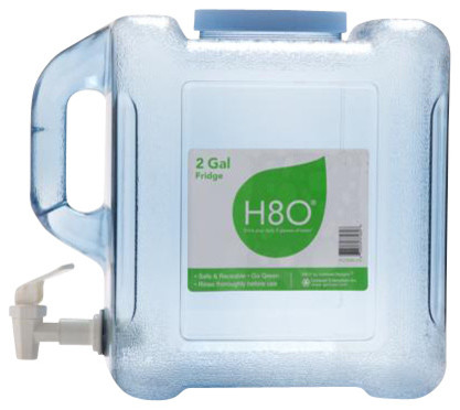 H8O 2 Gallon Reusable Fridge Bottle With Handle and Faucet