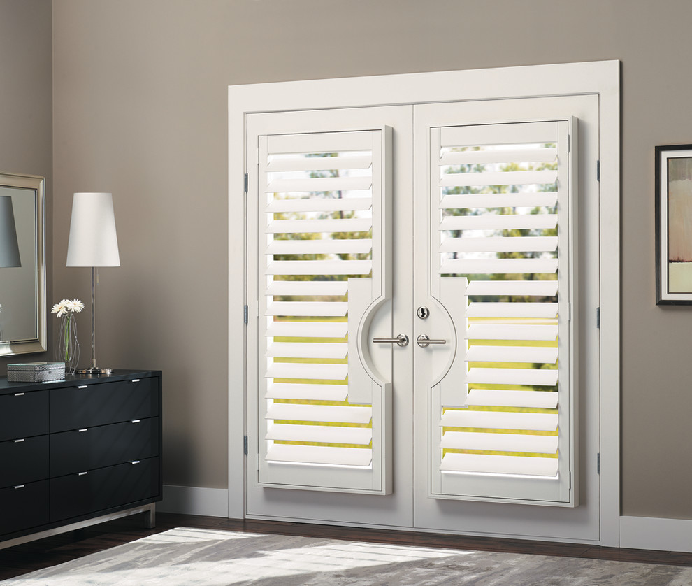 Hunter Douglas Shutters For French Doors Transitional Entry Other   Home Design 