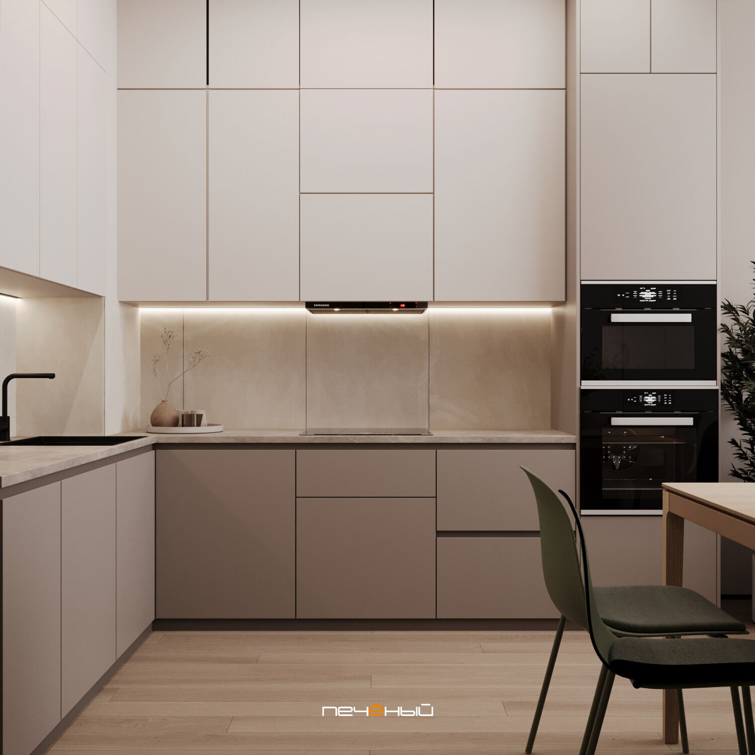 2025 Дизайн 3-комн. квартиры 72 м² в современном стиле, Москва, ЖК Малевич