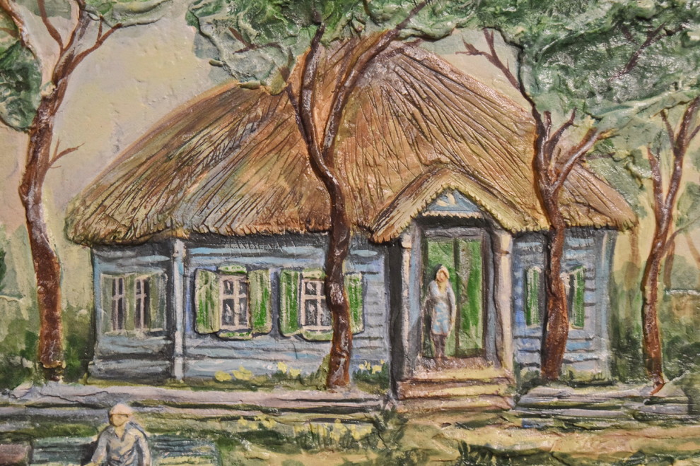 Рельефная картина Домик в деревне